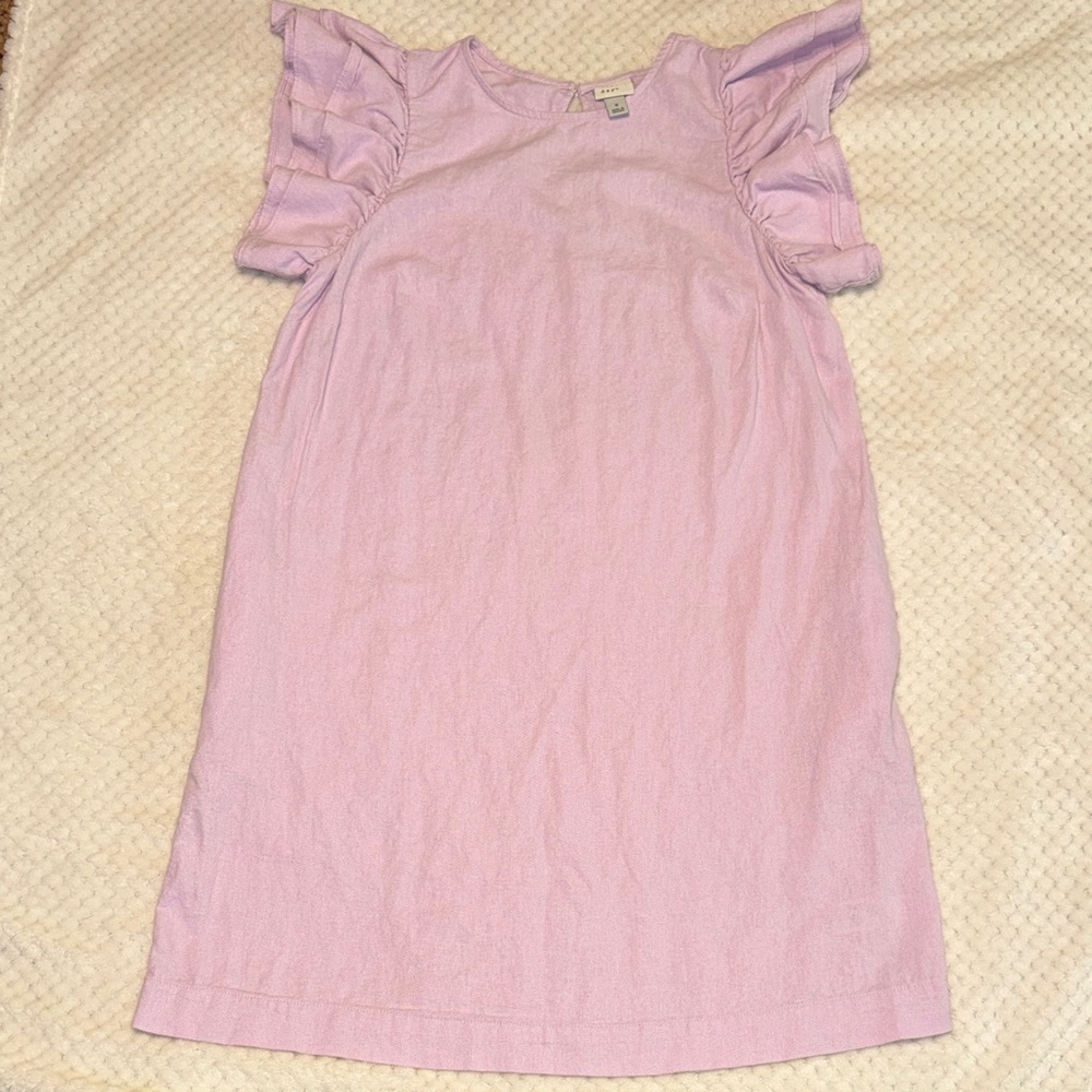 👗 A New Day Pink Linen Blend Ruffle Sleeve Dress – Women’s Small – Soft Spring